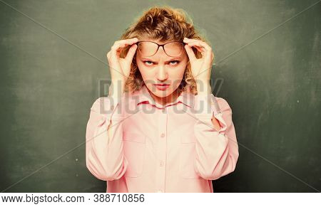 Dont Bother Me. Formal Informal And Nonformal Education. Girl Teacher At Lesson. Angry Student In Gl