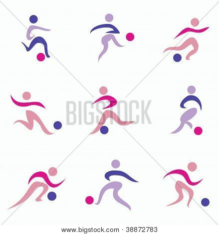 Jalkapallo Soccer Player kuvakkeet