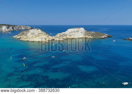 The Cobalt Blue Sea Of The Archipelago Of The Tremiti Islands In Puglia, Gargano, Italy.