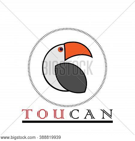 Tucan Logo Isolated On White Background , Colorful Vector Icon,
