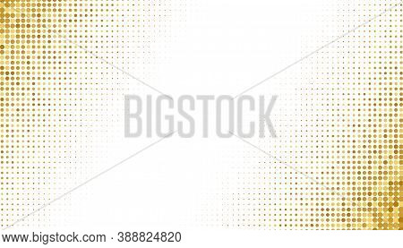 Golden Halftone On White Background Vector Design Illustration