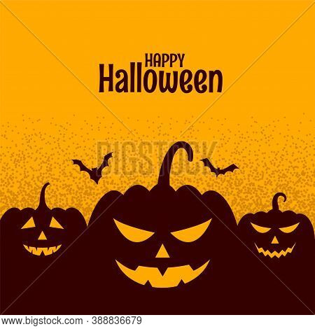 Halloween Festival Spooky Cark With Pumpkin And Bat