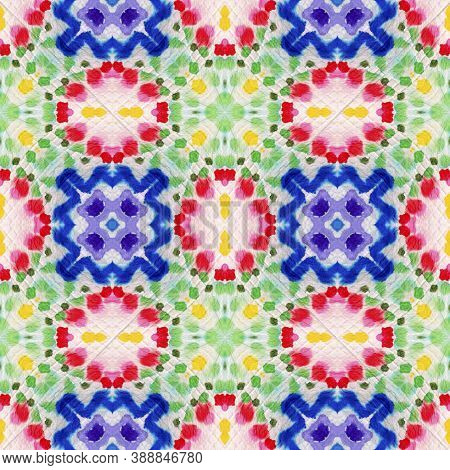 Aztec Rugs. Repeat Tie Dye Rapport. Ikat African Design. Abstract Batik Print. Dots, Red, Green, Blu