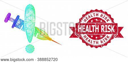 Spectrum Vibrant Wire Frame Danger Vaccine, And Health Risk Dirty Ribbon Seal Imitation. Red Seal Co
