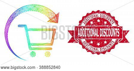 Rainbow Colored Wire Frame Repeat Purchase Order, And Additional Discounts Scratched Ribbon Stamp. R
