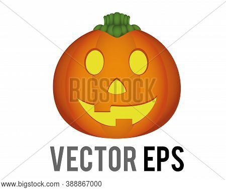 Vector Orange Pumpkin Jack O Lantern Icon For Halloween Holiday Decoration