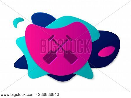 Color Paddle Icon Isolated On White Background. Paddle Boat Oars. Abstract Banner With Liquid Shapes