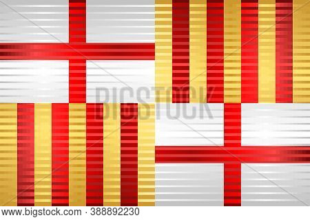 Shiny Grunge Flag Of The City Of Barcelona - Illustration, 
Three Dimensional Flag Of The City Of Ba