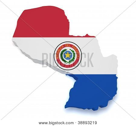 Paraguay Map 3D Shape