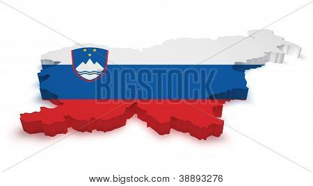 Slovenia Map Flag Shape
