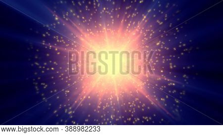 Bright Light Glare Of Sunshine And Sun Rays Shining Illustration