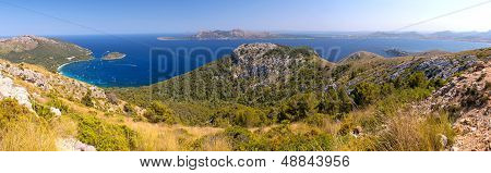 Panorama View Of Cala Pi De La Posada In Mallorca, Spain