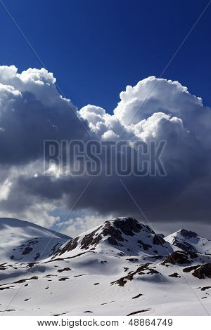 Snow Mountains And Blue Sky