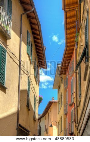 Small Town Street View In Porlezza
