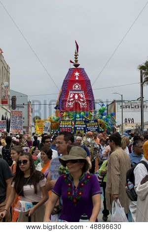 The Chariot passing on Ocean Front Walk street in the 37th Annual Festival of the Chariots