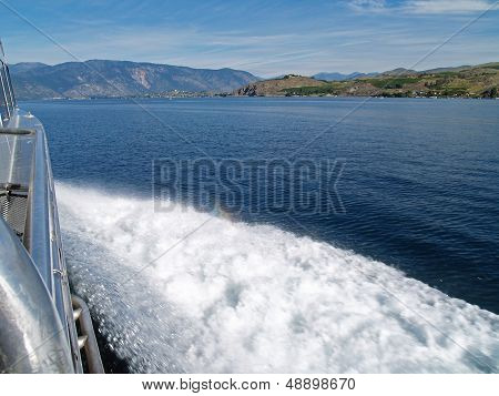 Wake In The Water On Lake Chelan Washington Usa