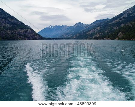 Wake In The Water On Lake Chelan Washington Usa