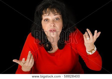 Mature Woman Emotionally Argues