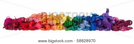 Skeins Of Colored Threads For Embroidery - Muline