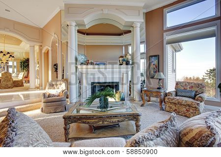 Amazing Rich Interior With Antique Furniture