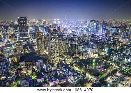 Tokyo, Japan cityscape in the Minato Ward.