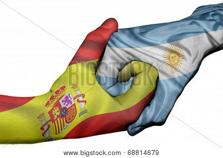 Handshake Between Spain And Argentina