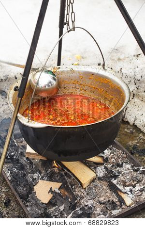 Goulash In Cauldron