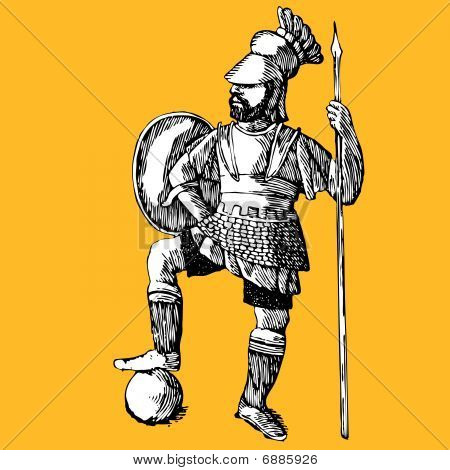 armes et silhouettes de soldat