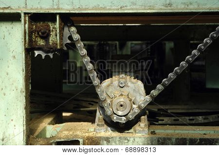 Old Machine Gear With A Chain