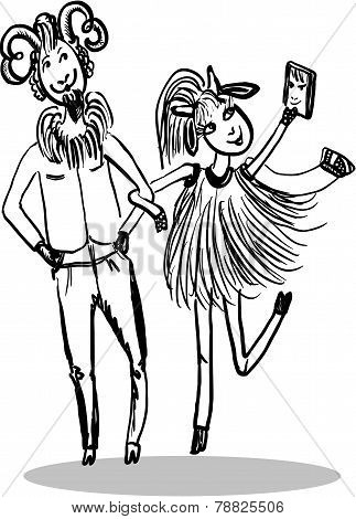 Couple Of Happy Goats.
