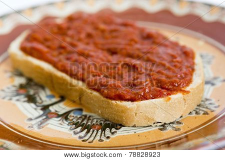 Slice Of Bread With Chutney