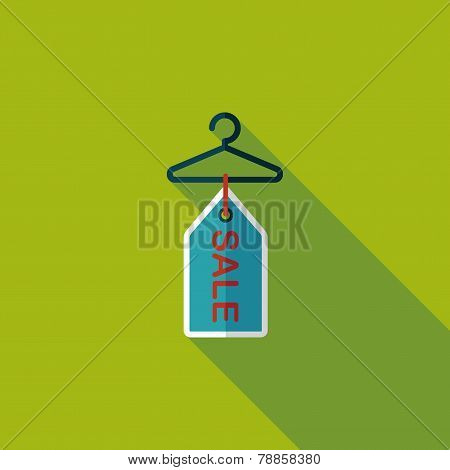 Shopping Clothes Hanger Flat Icon With Long Shadow,eps10
