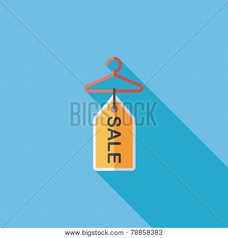 Shopping Clothes Hanger Flat Icon With Long Shadow,eps10