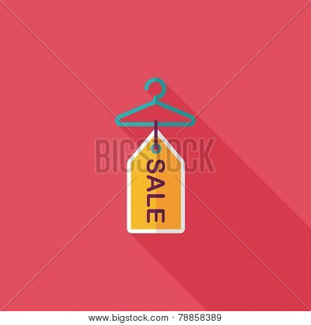 Shopping Clothes Hanger Flat Icon With Long Shadow,eps10