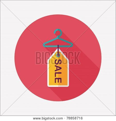 Shopping Clothes Hanger Flat Icon With Long Shadow,eps10