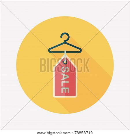 Shopping Clothes Hanger Flat Icon With Long Shadow,eps10