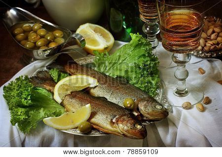 Trout With A Lemon And Muscat Wine