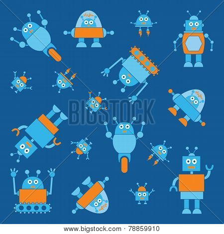 Set of cute robots