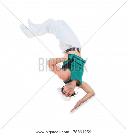Teenager Dancing Break Dance In Action