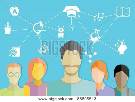 student group and education concept