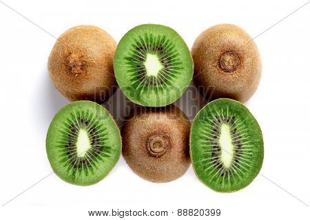 Kiwi on white background - studio shot