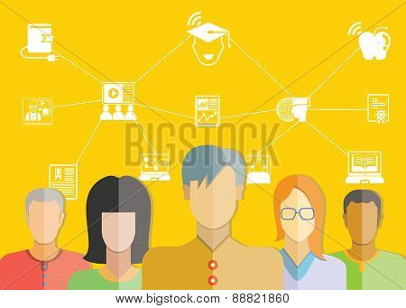 student group and education concept
