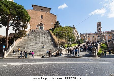 Cordonata Steps In Rome At Capitoline Hill