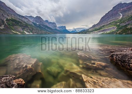 Rain Storm Over St. Mary Lake, Glacier National Park