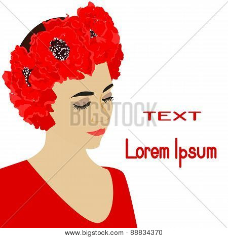Girl In A Red Wreath