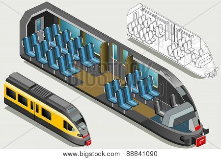 Isometric High Speed Subway Longitudinal Section