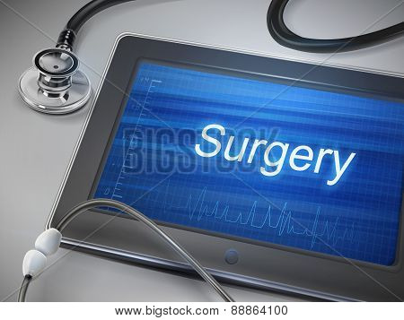 Surgery Word Displayed On Tablet