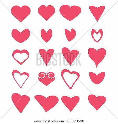 Vector hearts set. heart sign collection