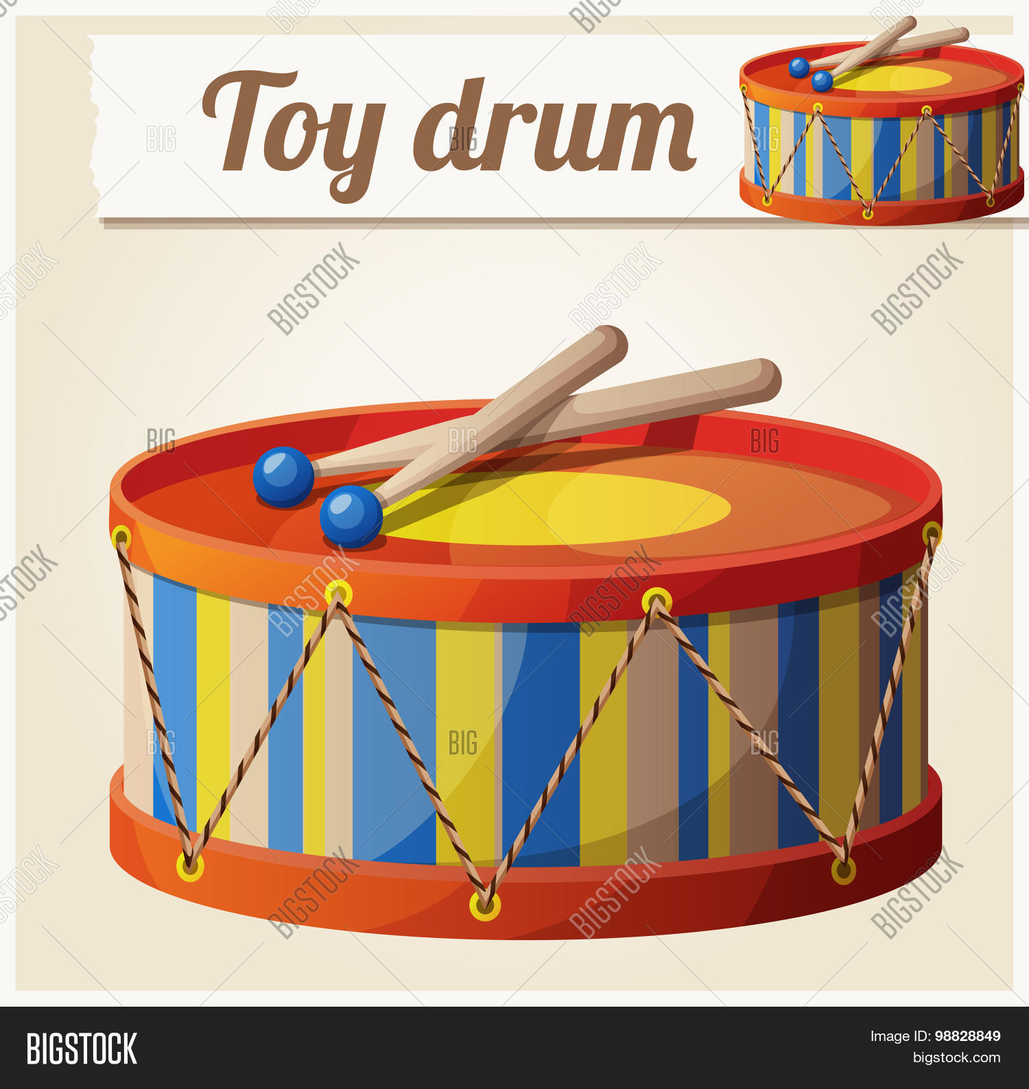 Vintage Toy Drum 2. Vector & Photo (Free Trial) | Bigstock