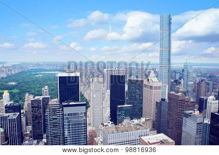 New York City Manhattan Midtown Aerial Panorama